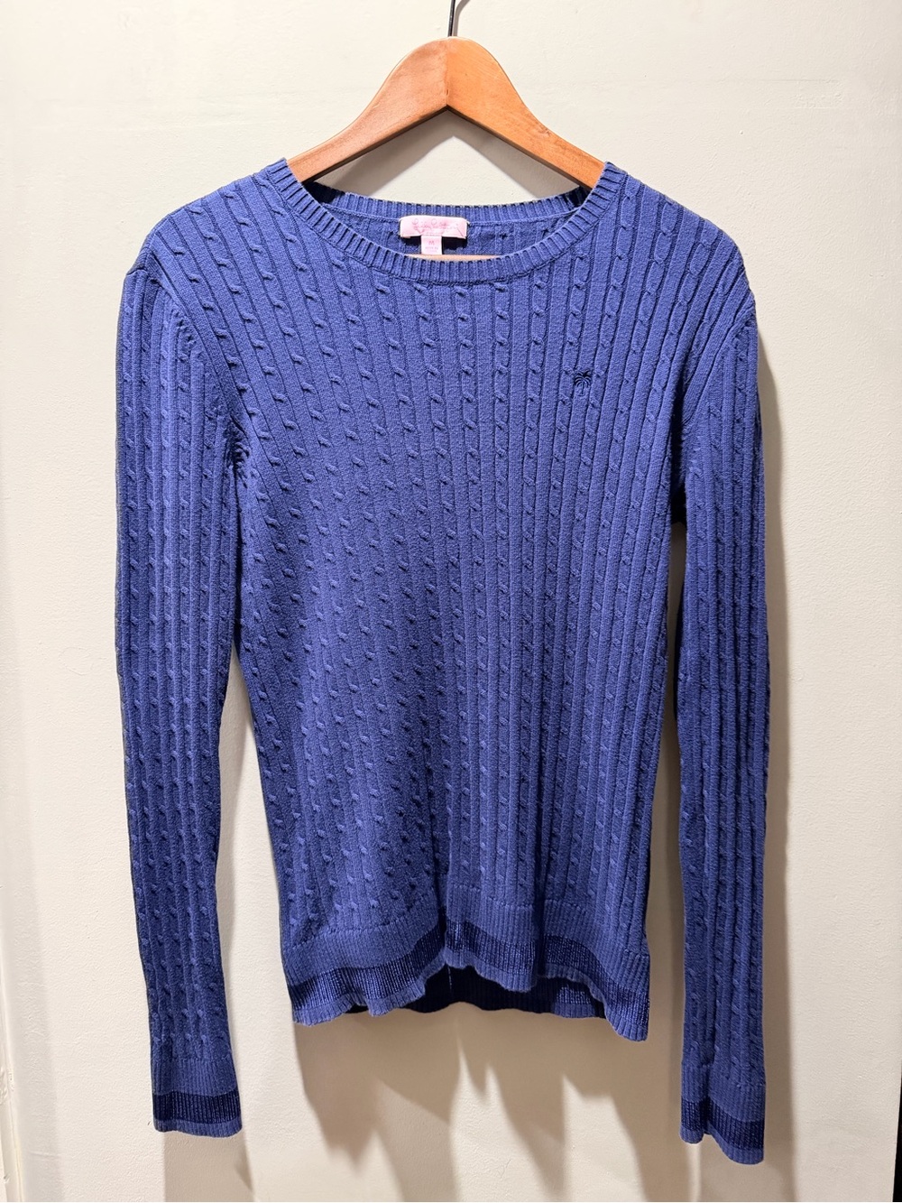 Lilly Pulitzer Blue Cable Knit Cotton Sweater M